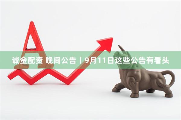 诚金配资 晚间公告丨9月11日这些公告有看头