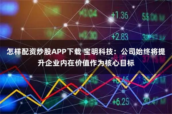 怎样配资炒股APP下载 宝明科技：公司始终将提升企业内在价值作为核心目标
